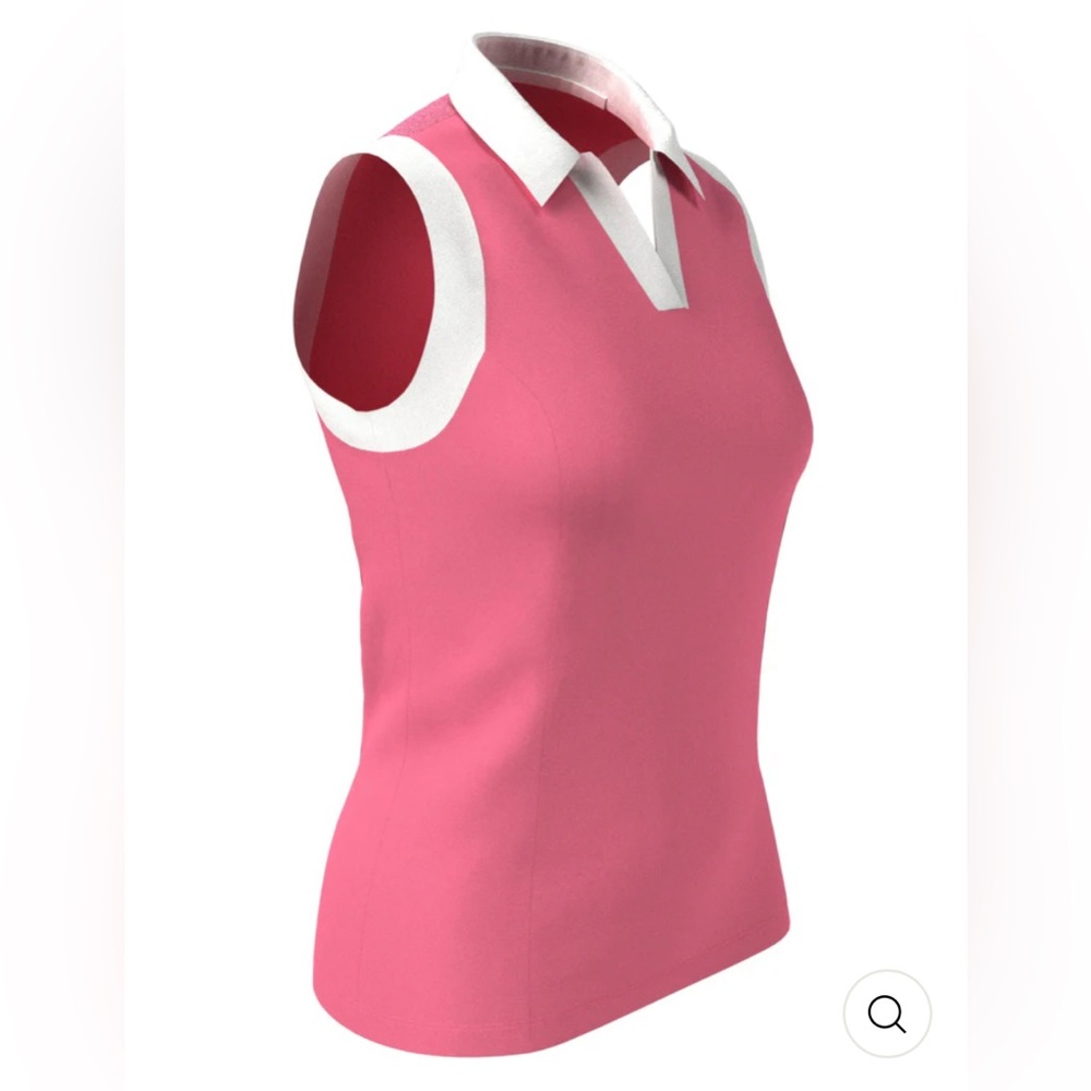 NWT Callaway Color Block Pink and White Sleeveless Collared Tank Top